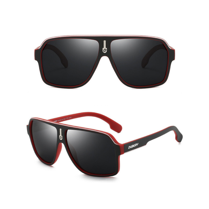 Luxury Red – Dubery Lentes de sol para hombre polarizados con UV400