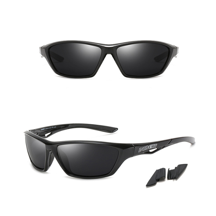 Impact Black – Dubery Lentes de sol para hombre polarizados con UV400